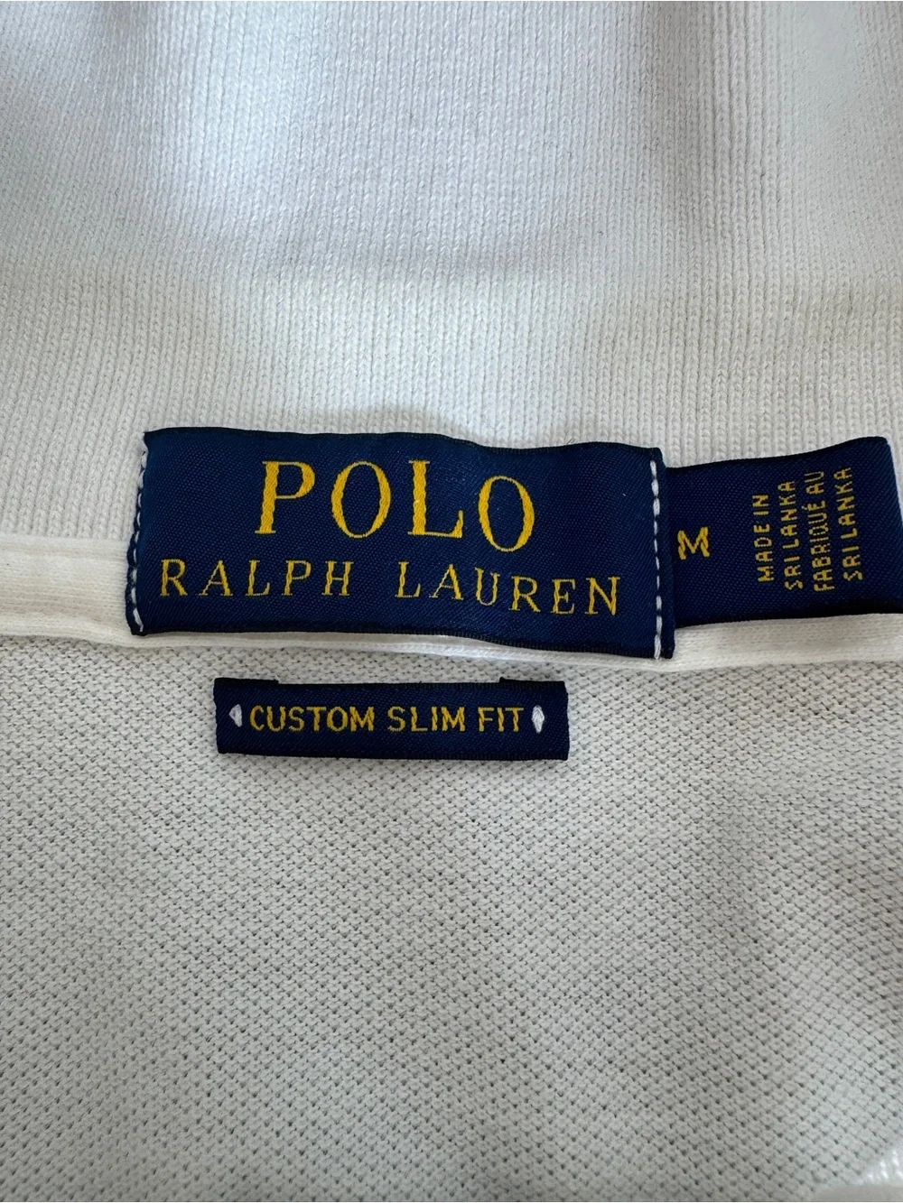 Polo Ralph Lauren Big Pony Polo Shirt White Custom Slim Fit Men's Medium M